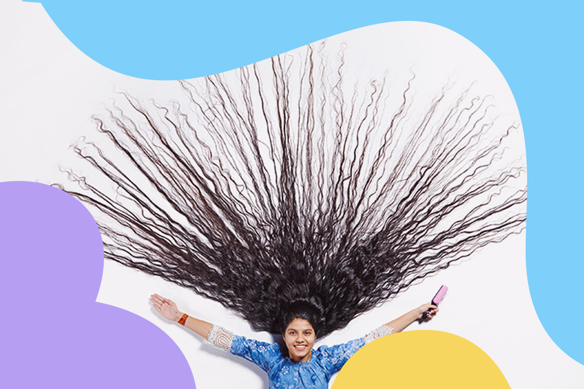 Девочка из Индии отрастила самые длинные волосы в мире  - слайд 