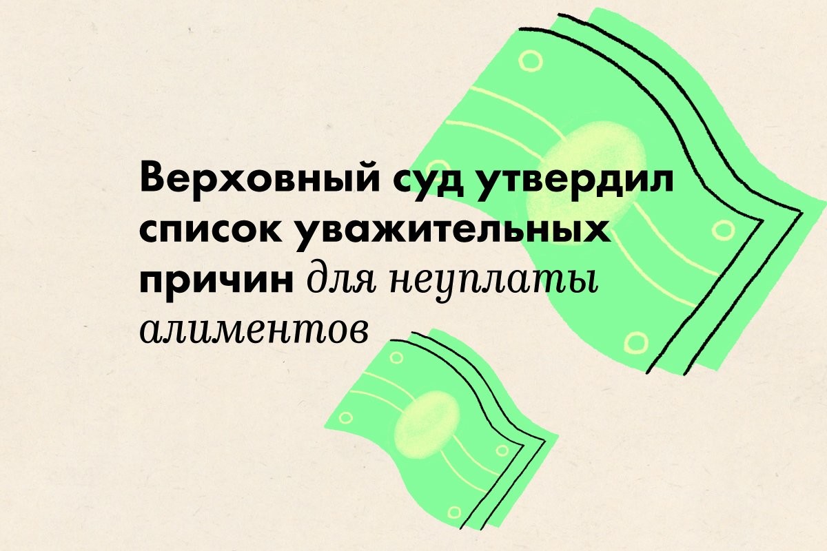 Верховный суд утвердил список уважительных причин для неуплаты алиментов - слайд 