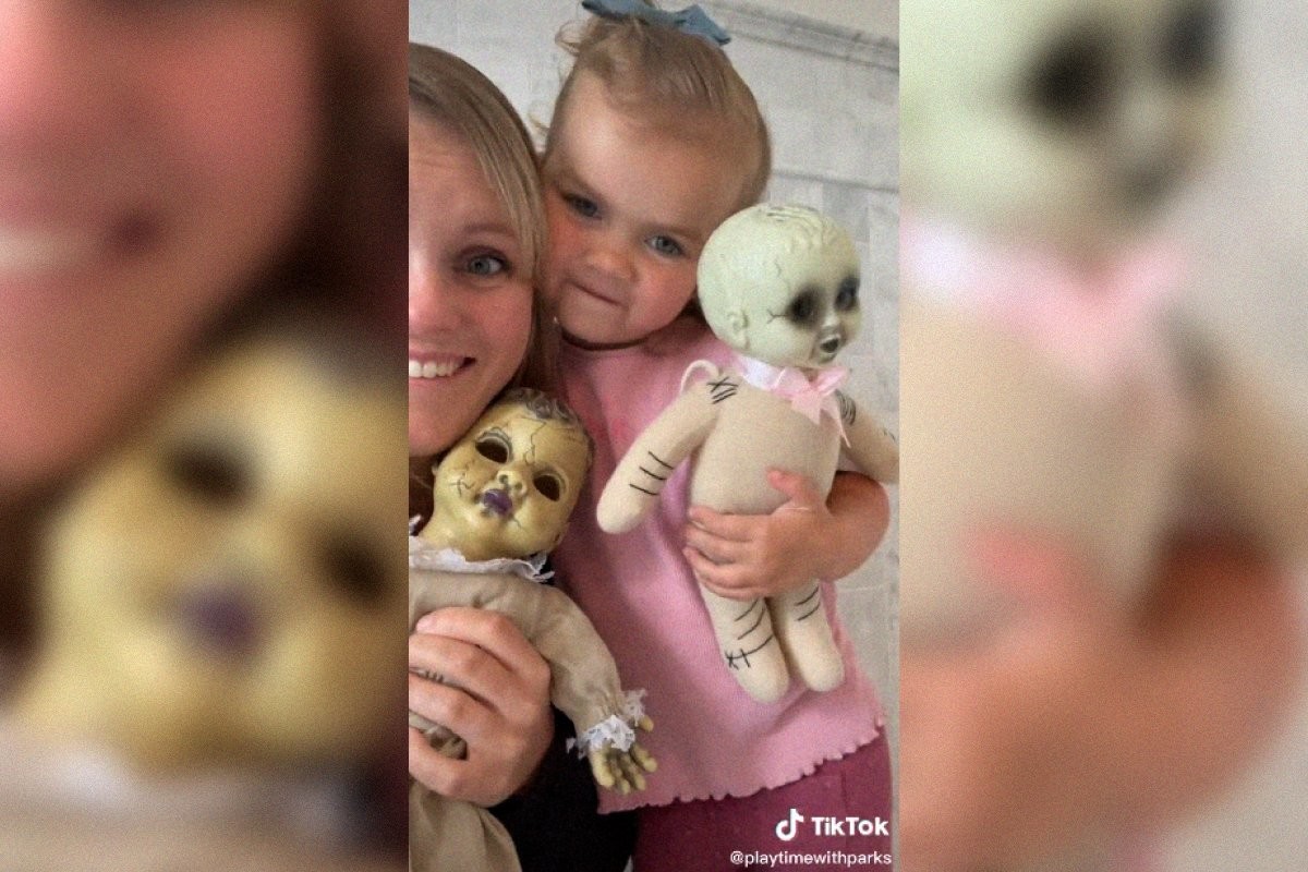 Зомби не против: двухлетняя девочка с жутковатой куклой покорила ТикТок - слайд 
